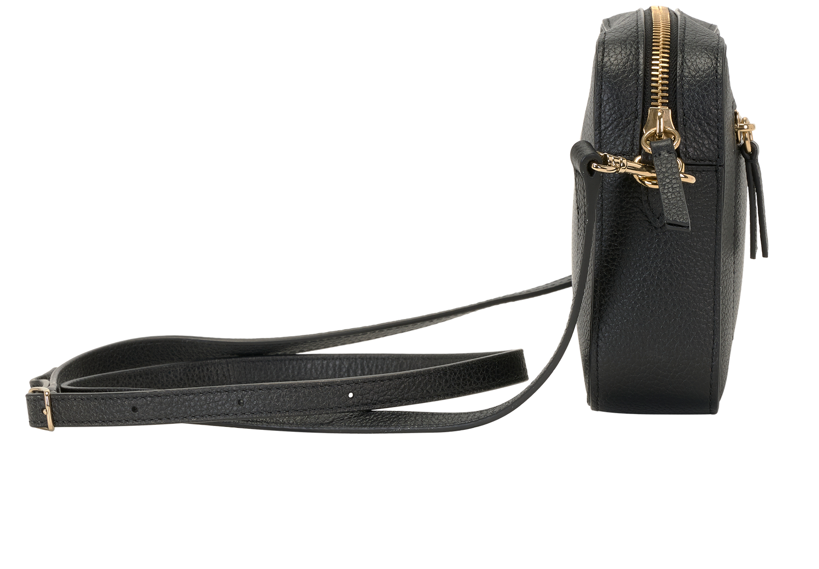 Small Camera Bag, &pound;395, Handbags, Black, Leather, Side view